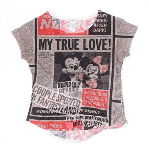 Disney Parks Mickey/Minnie Donald/Daisy My True Love 100% Polyester Womens Top M